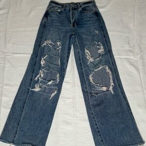 Pacsun; Mom jeans, ripped/distressed, flare bottoms